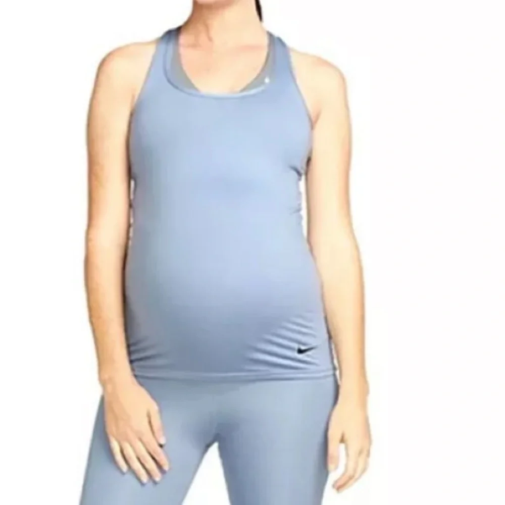Nike Smokey Blue Dri-Fit Racerback Maternity Tank Top XXL